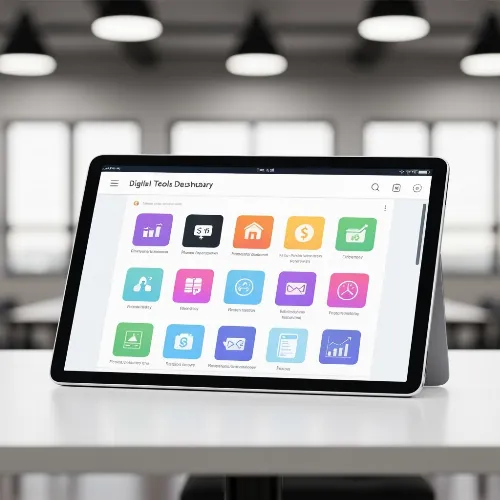 Digital tools dashboard on a tablet